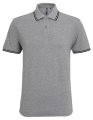 Heren Polo Asquith & Fox Classic Fit Tipped heather Grey-Zwart